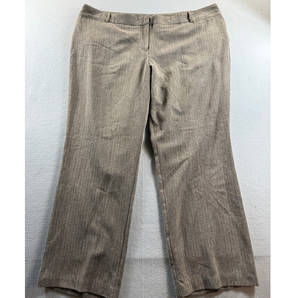 Worthington Trousers Women 24W Brown Herringbone Curvy Fit Dress Pants 46x31